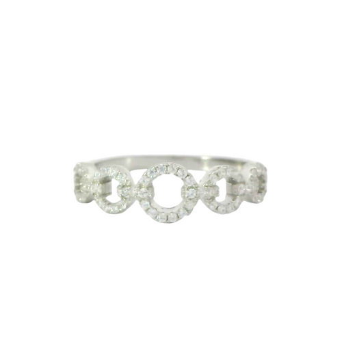 Sterling silver ring with cubic zirconia (Circles)