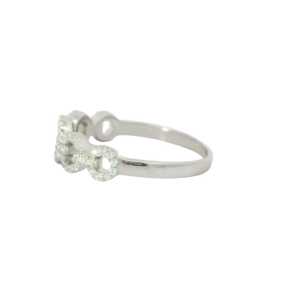 Sterling silver ring with cubic zirconia (Circles)