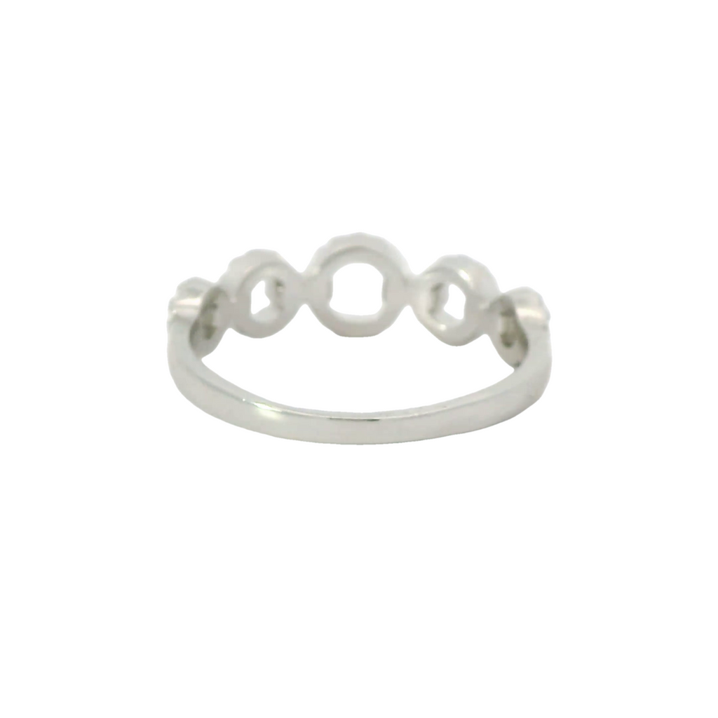 Sterling silver ring with cubic zirconia (Circles)