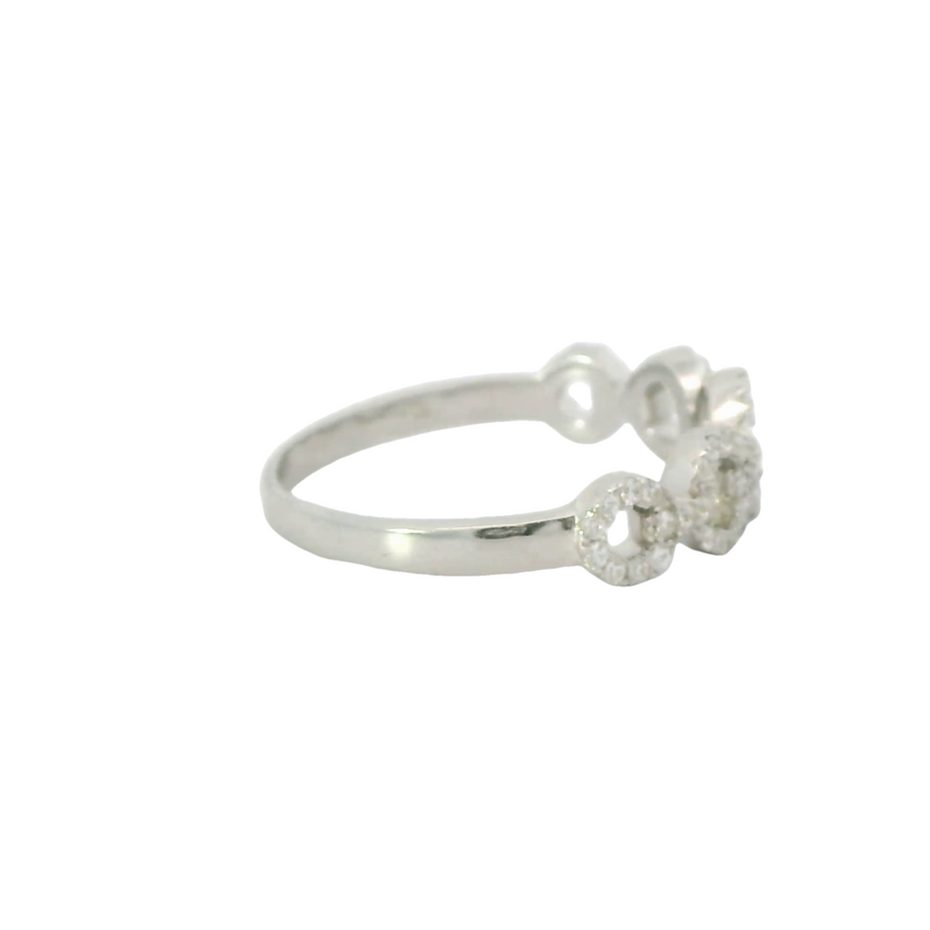 Sterling silver ring with cubic zirconia (Circles)