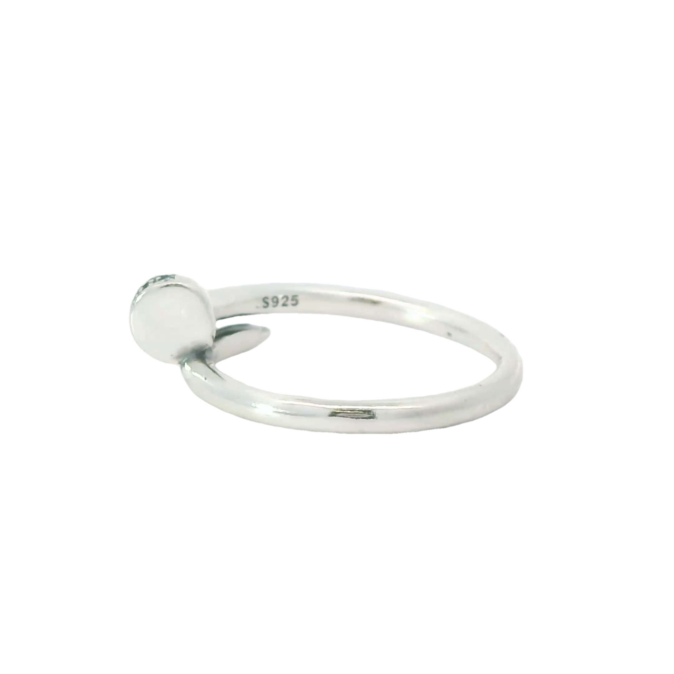Sterling silver ring with cubic zirconia (Nail)