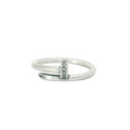 Sterling silver ring with cubic zirconia (Nail)