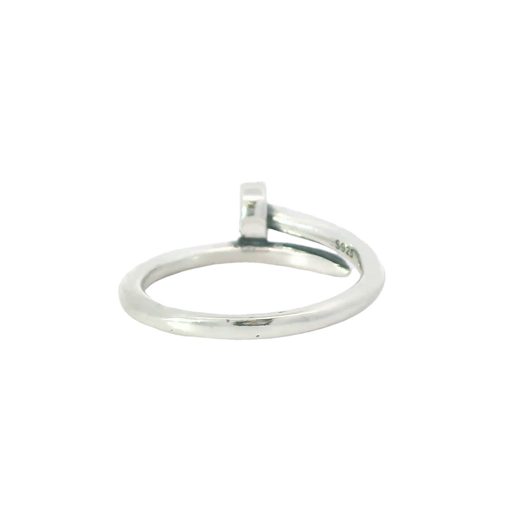 Sterling silver ring with cubic zirconia (Nail)