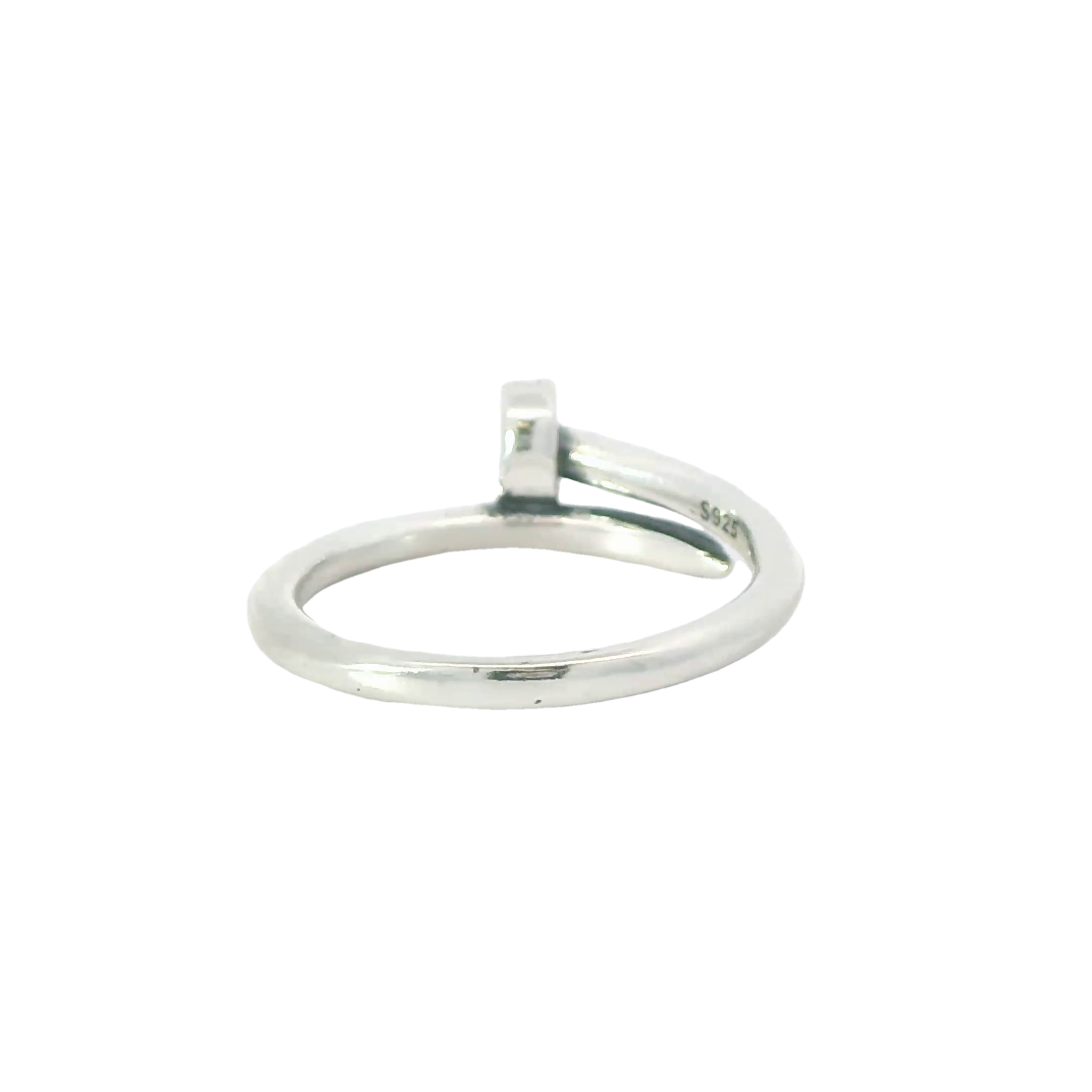 Sterling silver ring with cubic zirconia (Nail)