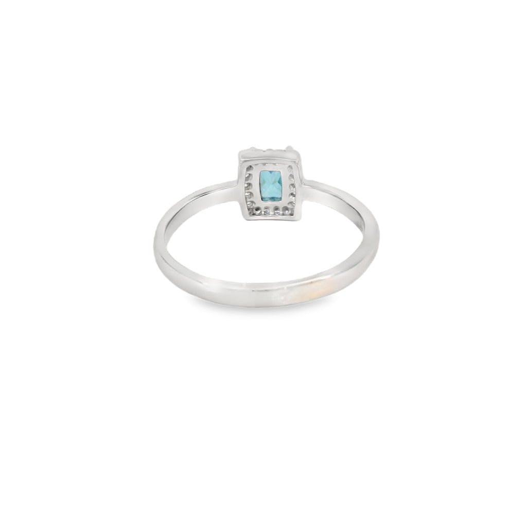 Sapphire Cubic Zirconia Sterling Silver Ring