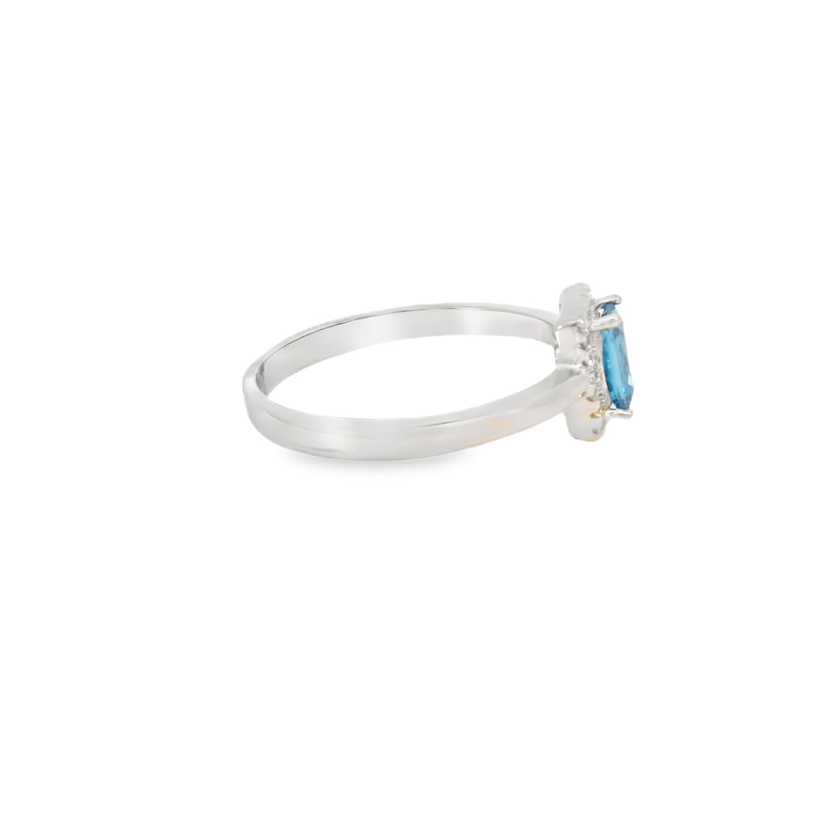 Sapphire Cubic Zirconia Sterling Silver Ring