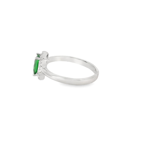 7X5 Emerald Cubic Zirconia Sterling Silver