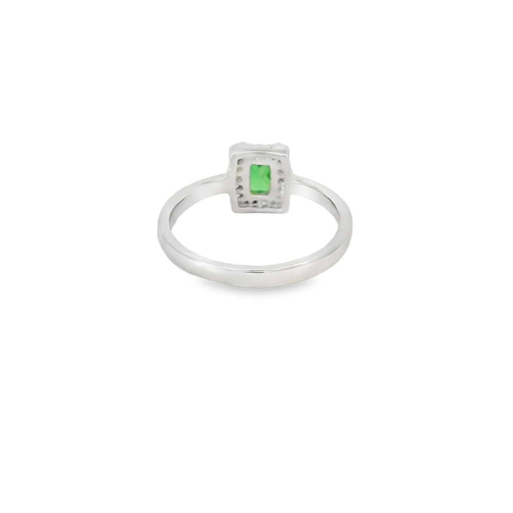 7X5 Emerald Cubic Zirconia Sterling Silver