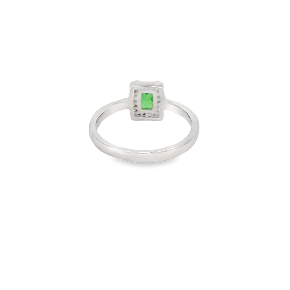7X5 Emerald Cubic Zirconia Sterling Silver