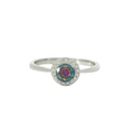 MYSTIC TOPAZ CUBIC ZIRCONIA STERLING SILVER RING (Round)