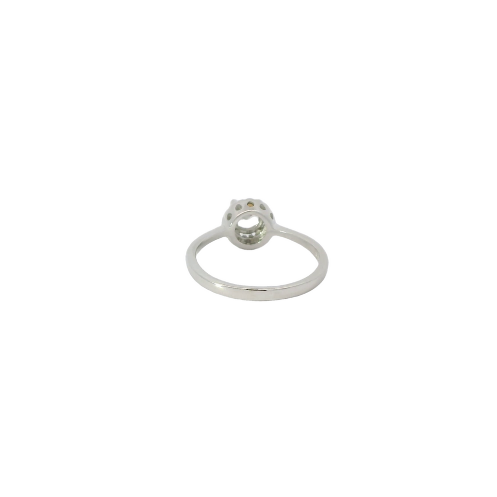 WHITE CUBIC ZIRCONIA STERLING SILVER SOLITAIRE ENGAGEMENT/WEDDING RING (ROUND)