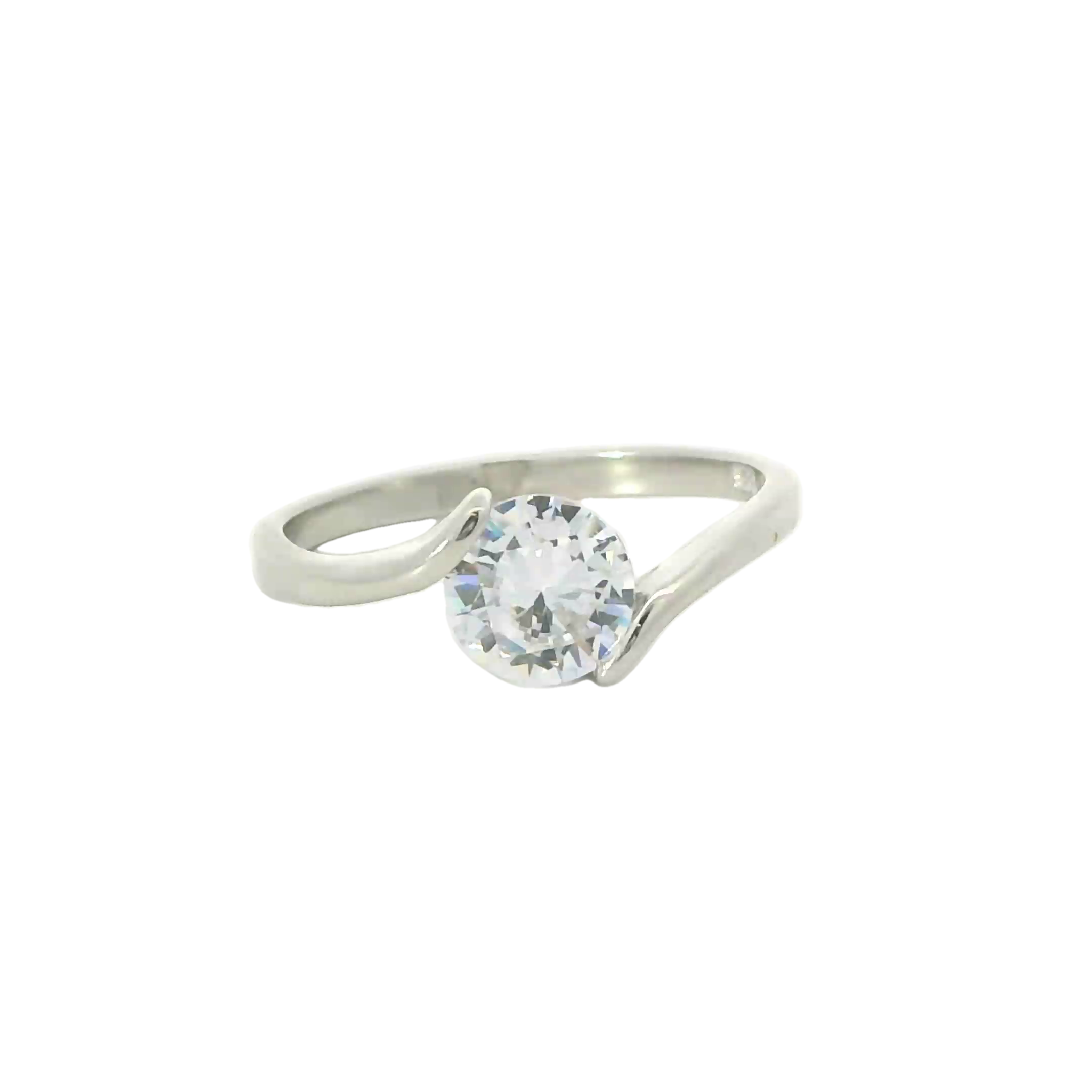 Sterling silver ring with cubic zirconia