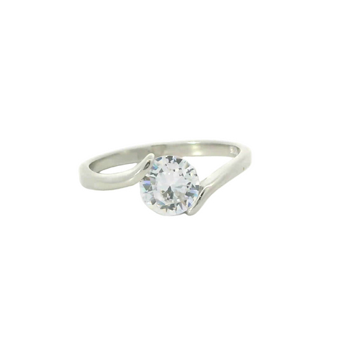 Sterling silver ring with cubic zirconia
