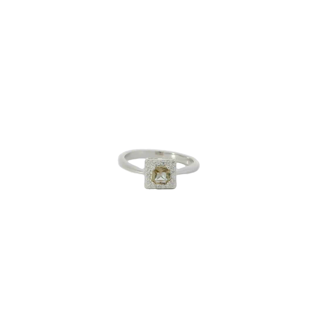 Zultanite Cubic Zirconia Sterling Silver Ring (Princess)