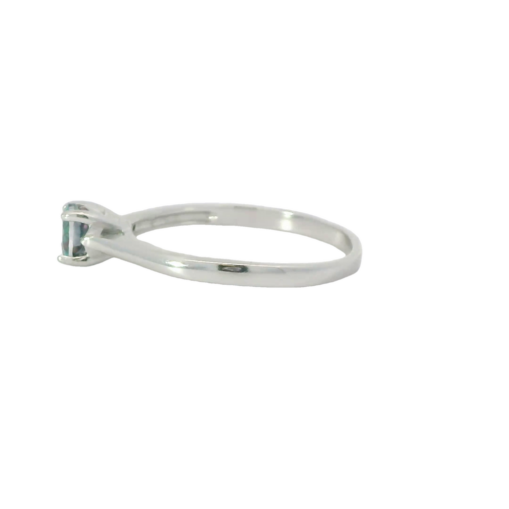 Sterling silver ring with mystic topaz cubic zirconia