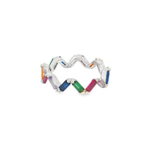 Load image into Gallery viewer, Multi-Color Cubic Zirconia Sterling Silver Ring