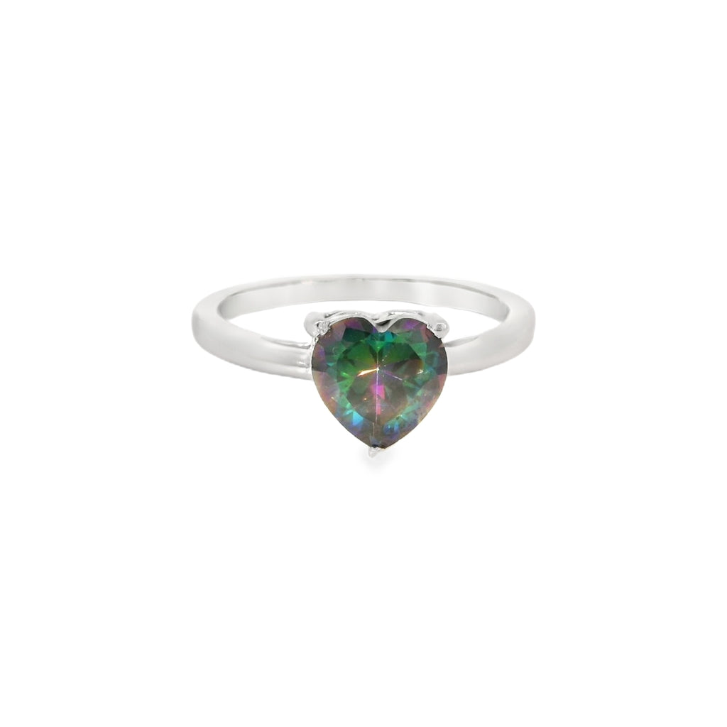 8x8mm Mystic Topaz Heart Cubic Zirconia