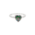 8x8mm Pink Cubic Zirconia Heart Sterling Silver Ring