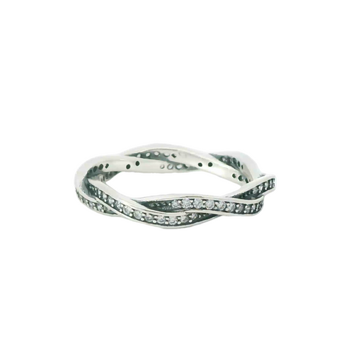 Sterling silver ring with cubic zirconia