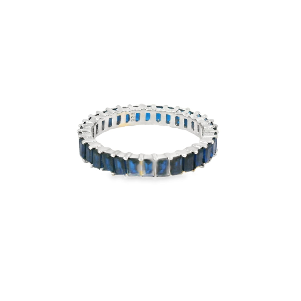 Sapphire Cubic Zirconia Sterling Ring