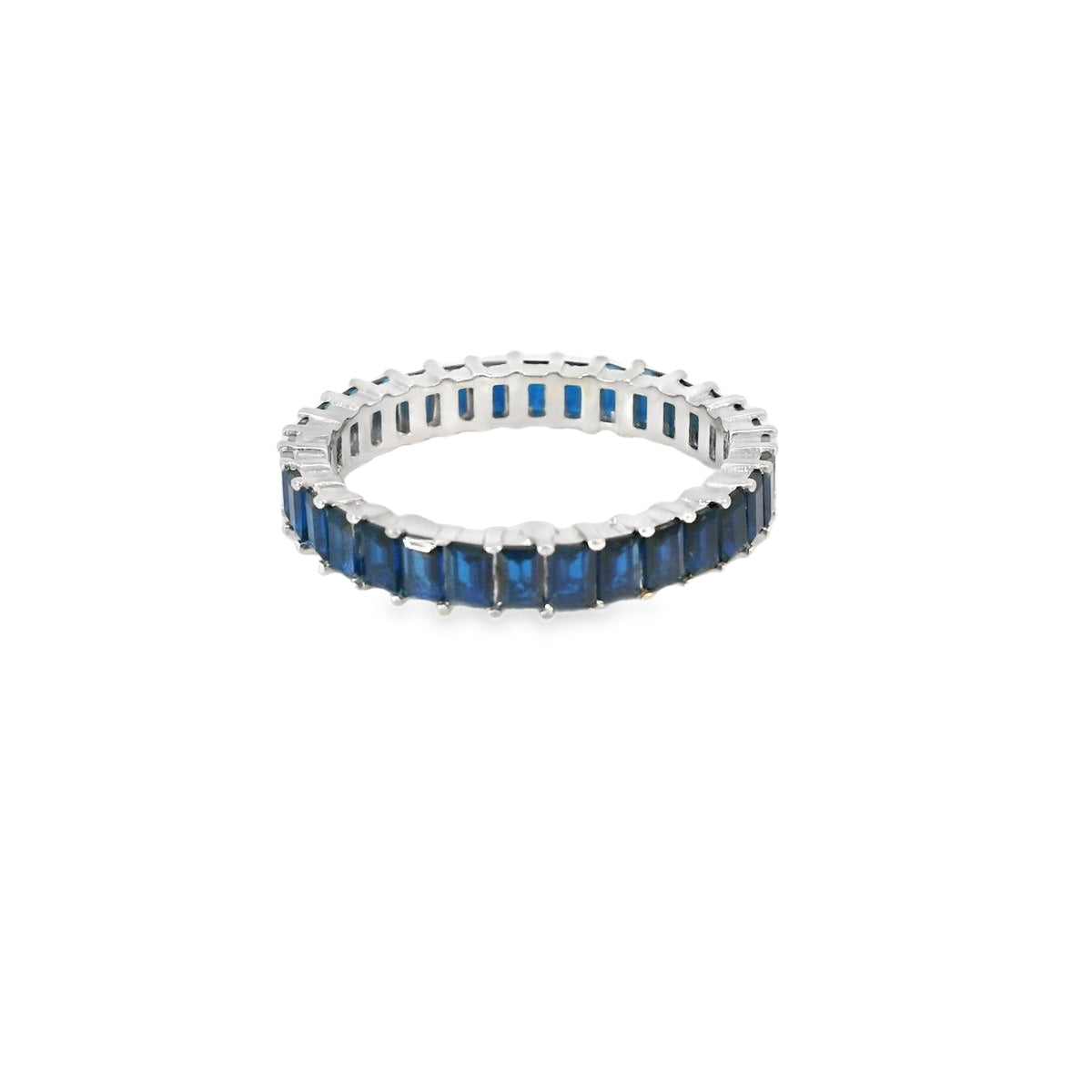 Sapphire Cubic Zirconia Sterling Ring