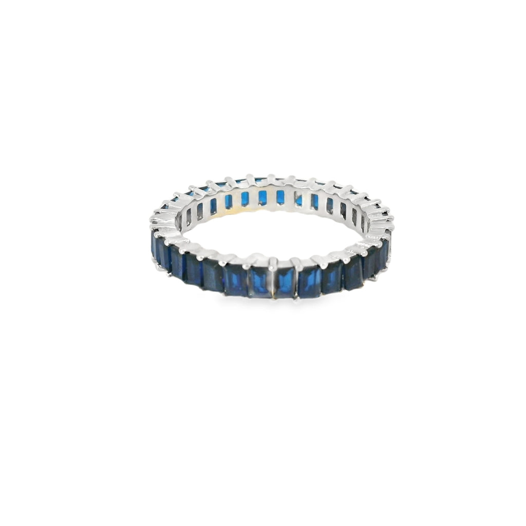 Sapphire Cubic Zirconia Sterling Ring