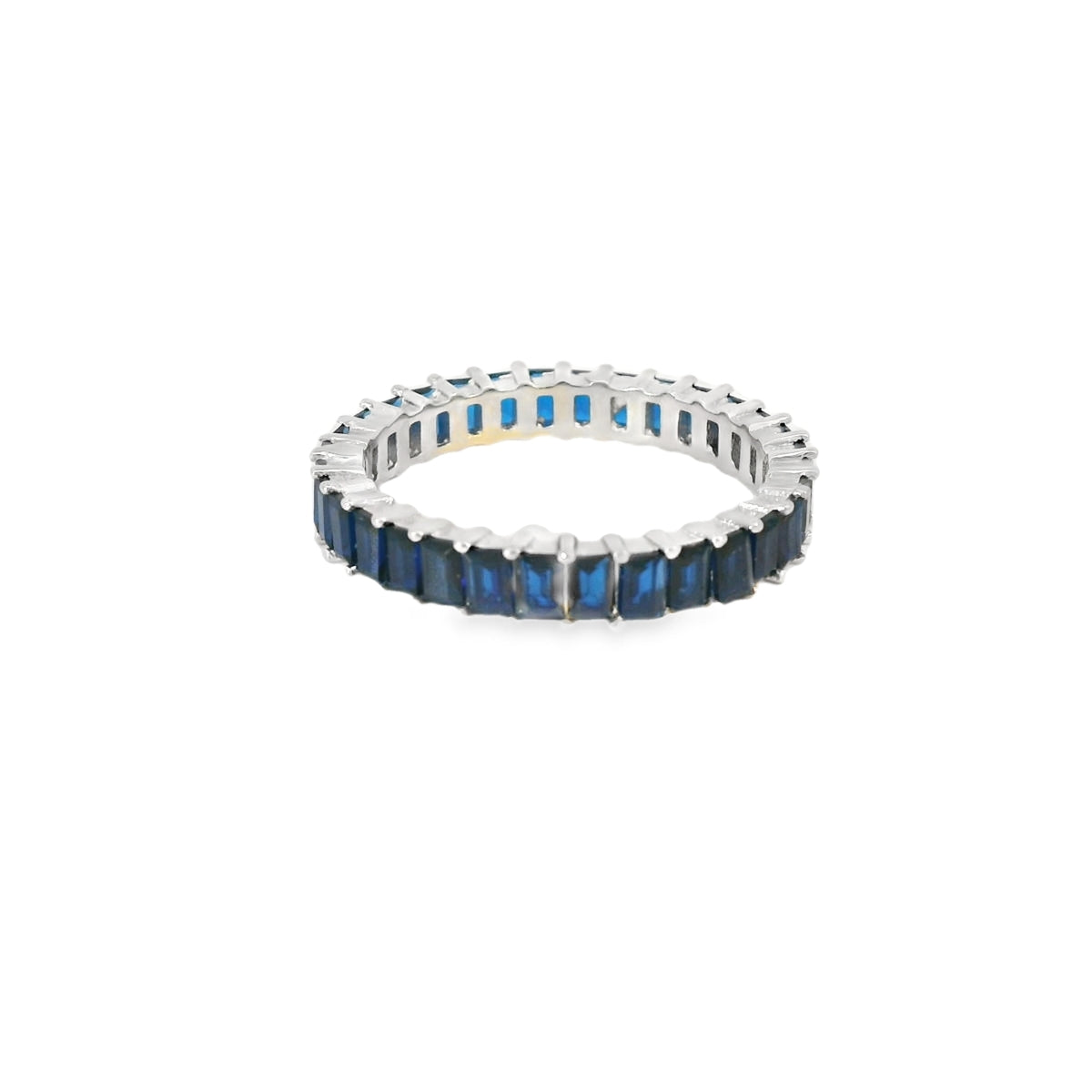 Sapphire Cubic Zirconia Sterling Ring