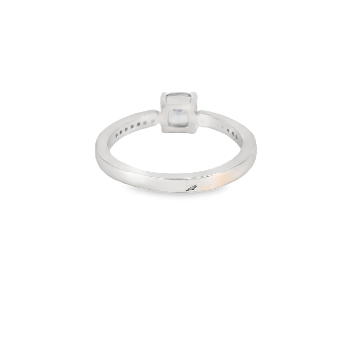 6x6mm Tanzanite Cubic Zirconia Cushion Sterling Silver Ring