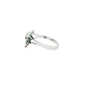 Sterling silver skull ring with cubic zirconia