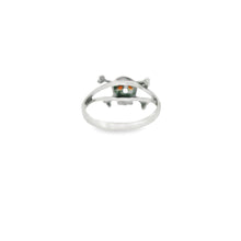 Load image into Gallery viewer, Sterling silver skull ring with cubic zirconia