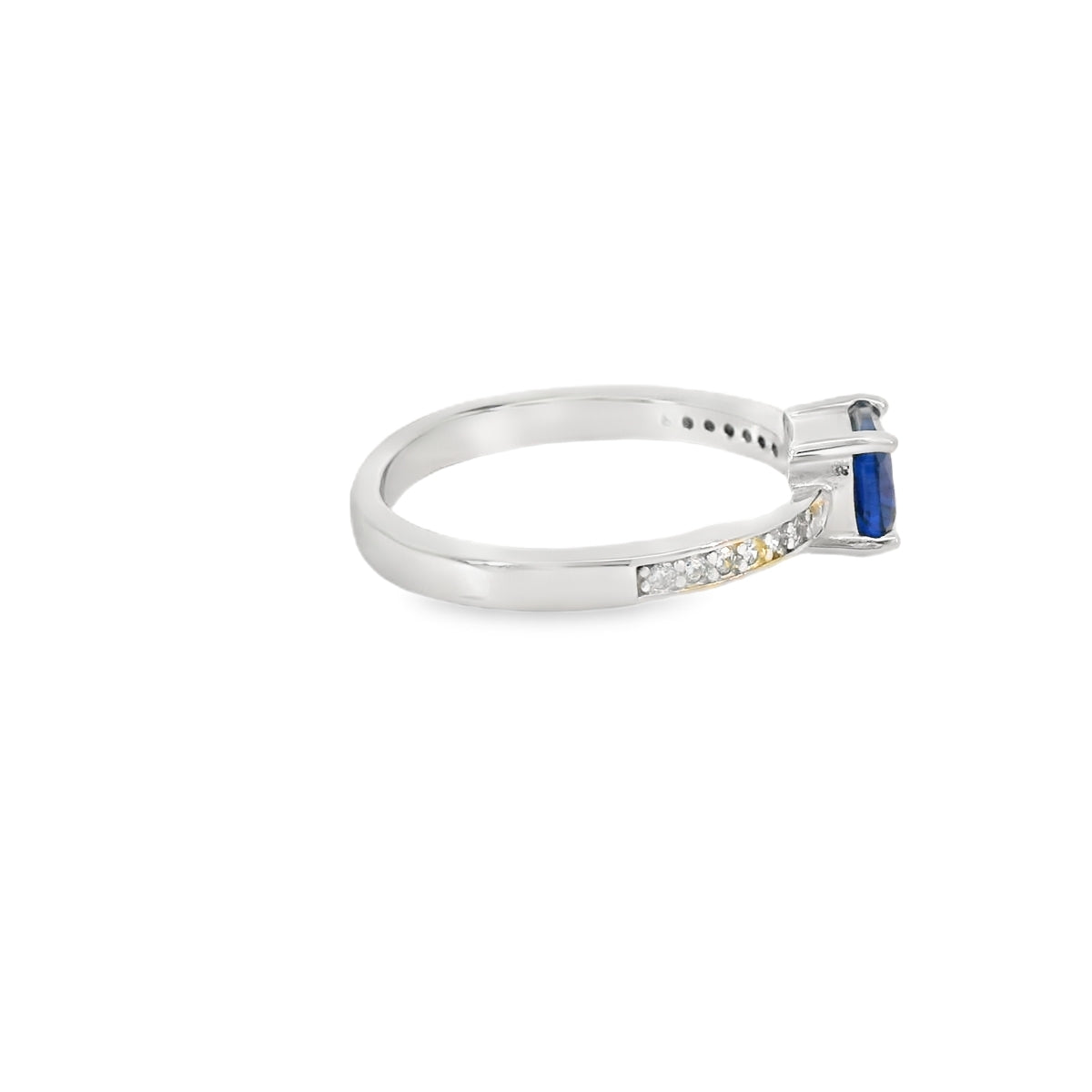 6x6mm Sapphire Cubic Zirconia Ring Cushion