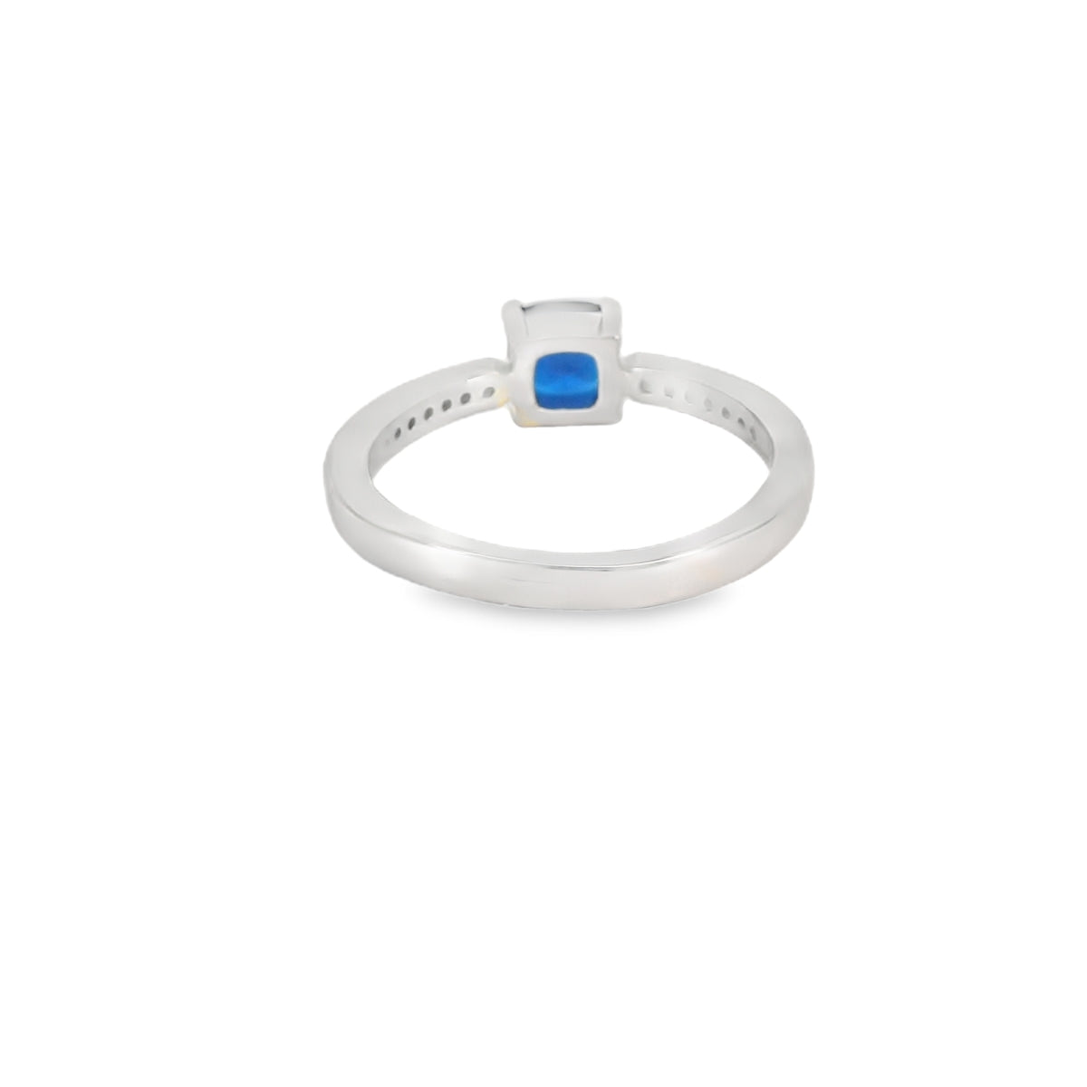 6x6mm Sapphire Cubic Zirconia Ring Cushion