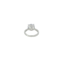 Load image into Gallery viewer, WHITE CUBIC ZIRCONIA STERLING SILVER SOLITAIRE ENGAGEMENT/WEDDING RING (ROUND)