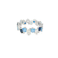 Sapphire And Aquamarine Cubic Zirconia Ring