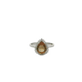 ZULTANITE RING, CUBIC ZIRCONIA STERLING SILVER , THE COLOR OF THE STONE CHANGES WITH DIFFERENT LIGHTING (PEAR SHAPE)