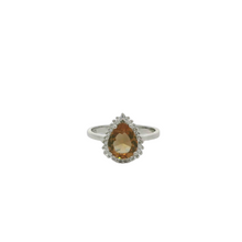 Load image into Gallery viewer, ZULTANITE RING, CUBIC ZIRCONIA STERLING SILVER , THE COLOR OF THE STONE CHANGES WITH DIFFERENT LIGHTING (PEAR SHAPE)