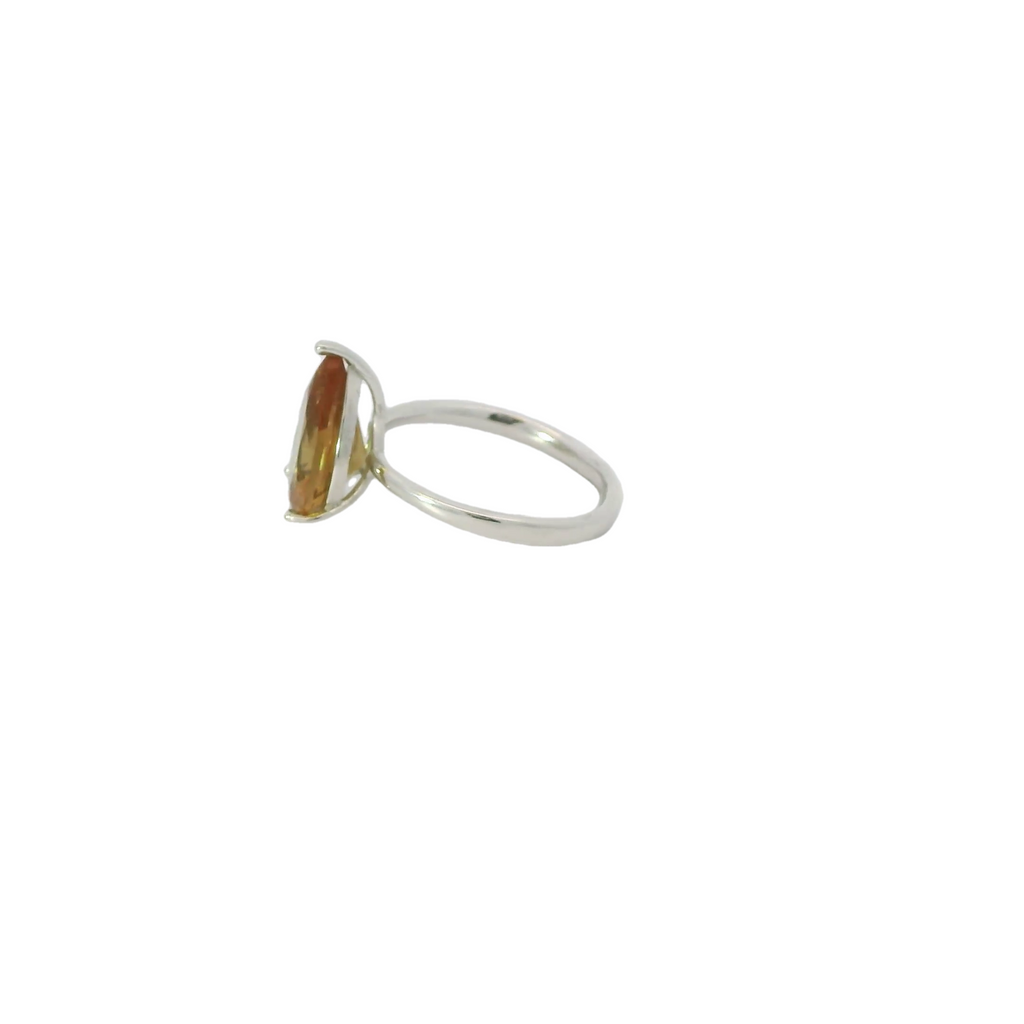 ZULTANITE CZ STERLING SILVER COLOR CHANGING RING , (PEAR )