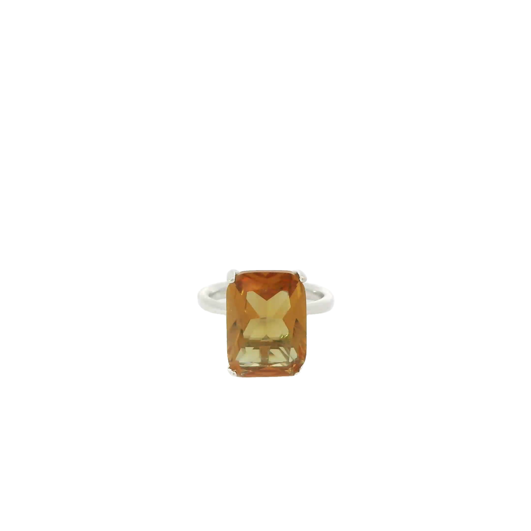 ZULTANITE COLOR CHANGING CZ RING, STERLING SILVER (EMERALD SHAPE)
