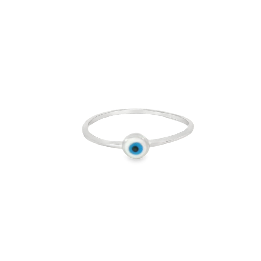 White Evil Eye Ring