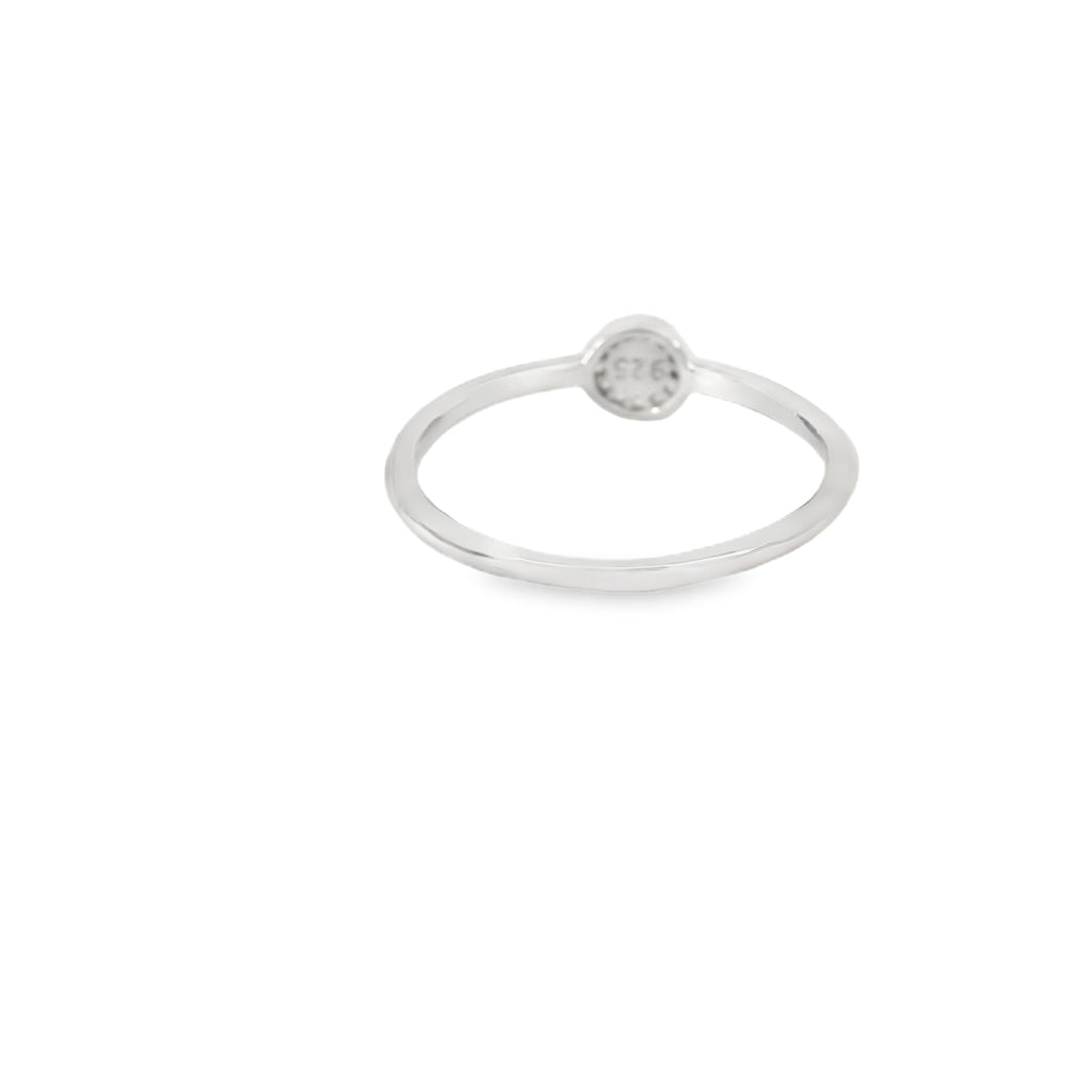 Round Blue Evil Eye Ring With Cubic Zirconia