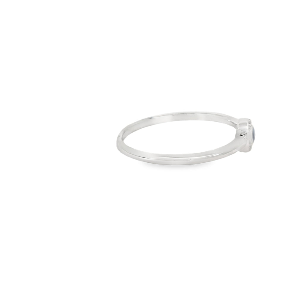 Round Blue Evil Eye Ring With Cubic Zirconia