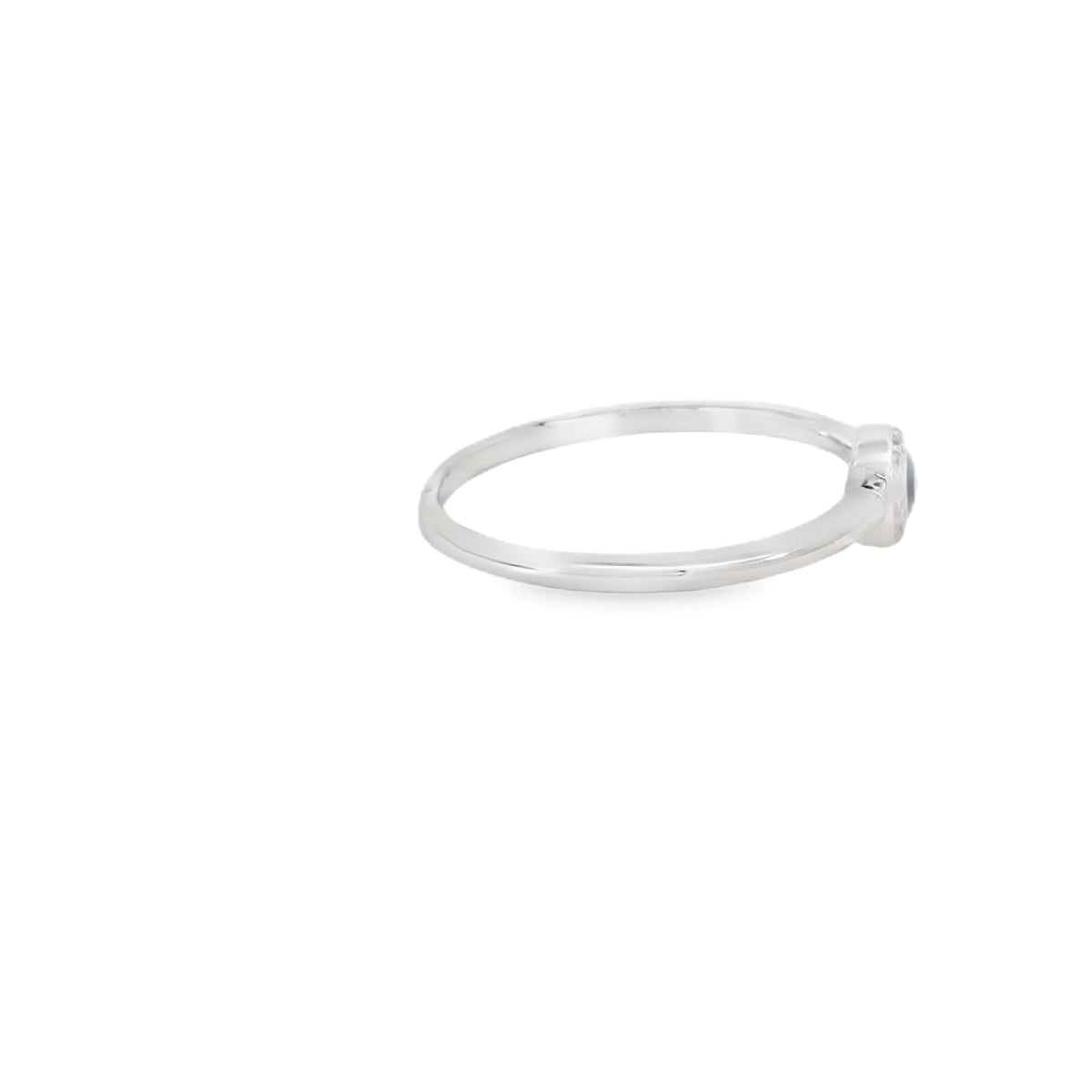 Round Blue Evil Eye Ring With Cubic Zirconia