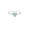 Light Blue Evil Eye Heart Ring