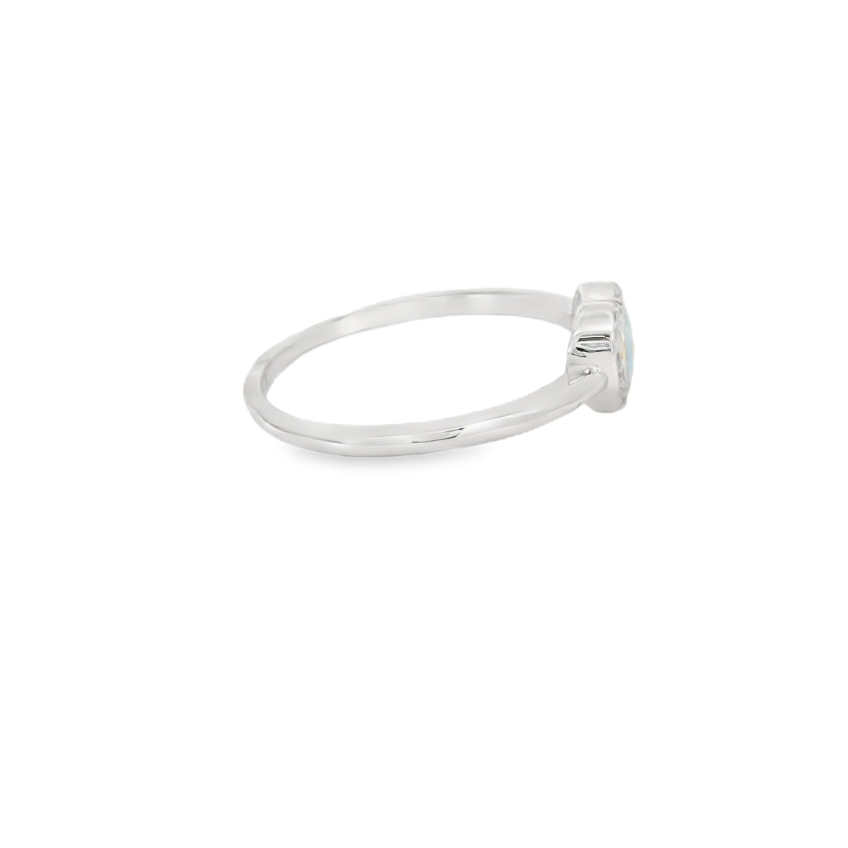 Light Blue Evil Eye Heart Ring