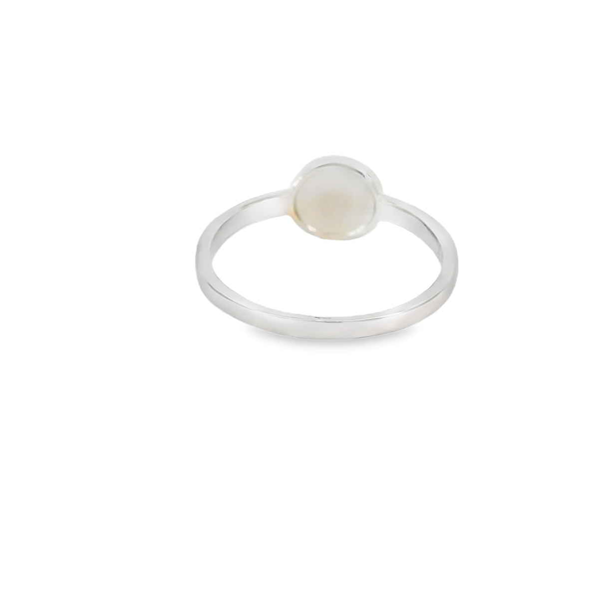 White And Blue Round Evil Eye Ring