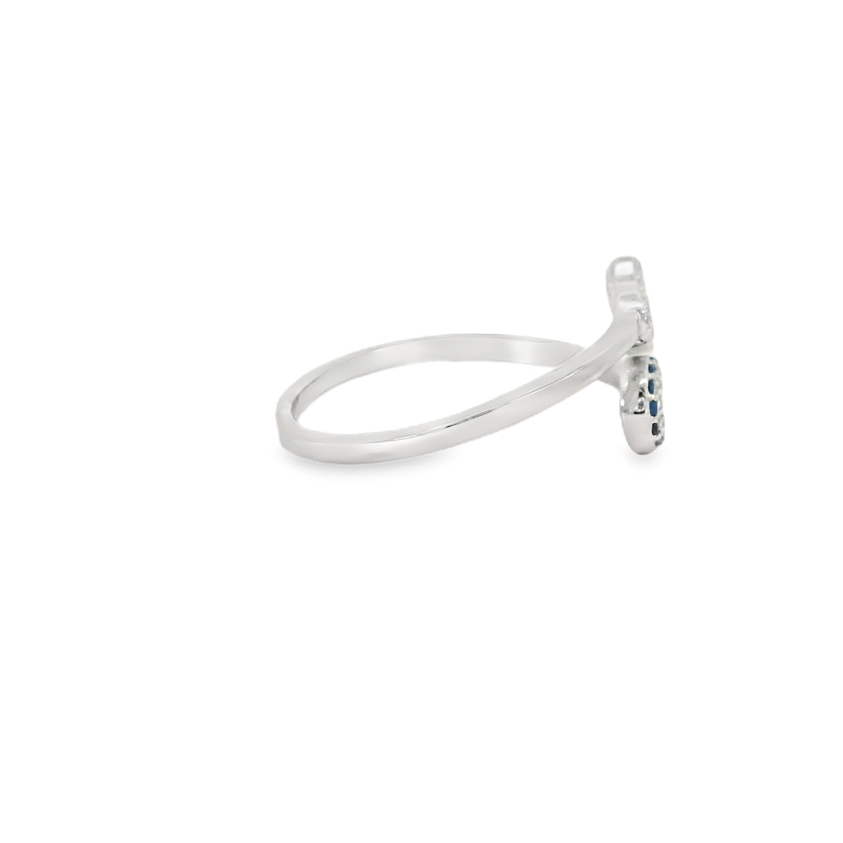 Blue Evil Eye & Hamsa Ring With Cubic Zirconia