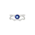 Blue Evil Eye Cubic Zirconia Wave Ring