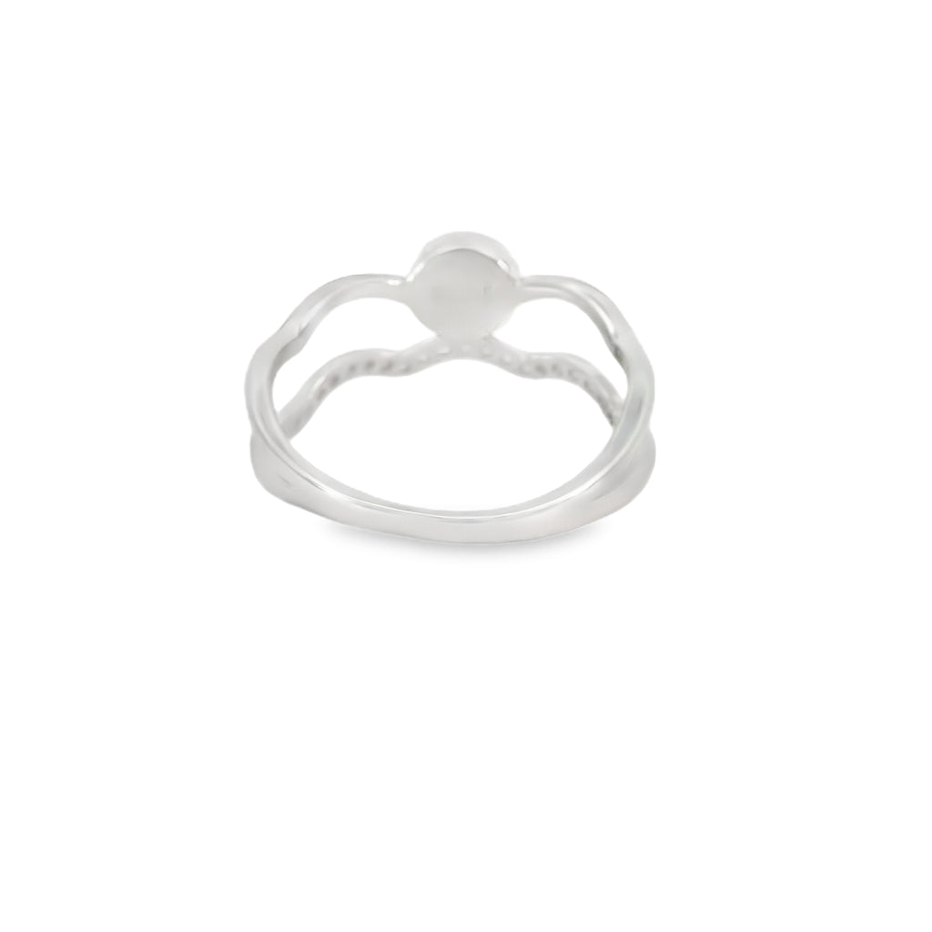 Blue Evil Eye Cubic Zirconia Wave Ring