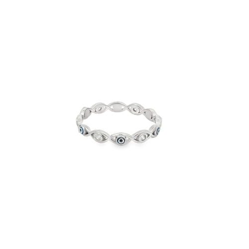 Sterling silver Evil eye ring