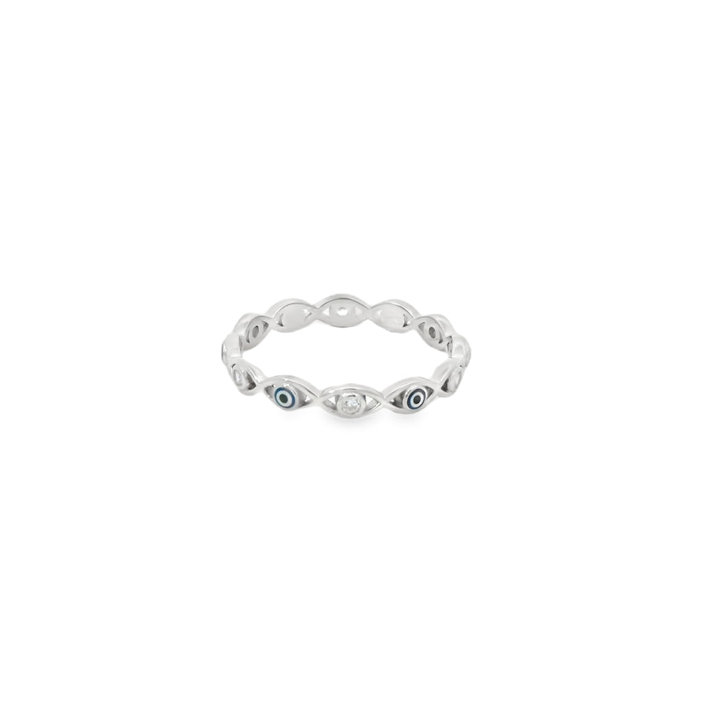Sterling silver Evil eye ring